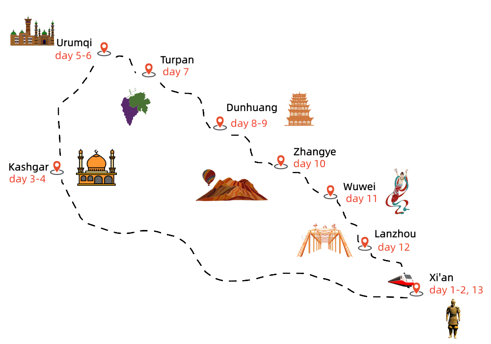 14 days wonderful silk road tour