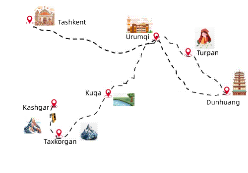 19 Days Silk Road Tour from Xinjiang to Uzbekistan 19 Days Silk Road Tour from Xinjiang to Uzbekistan